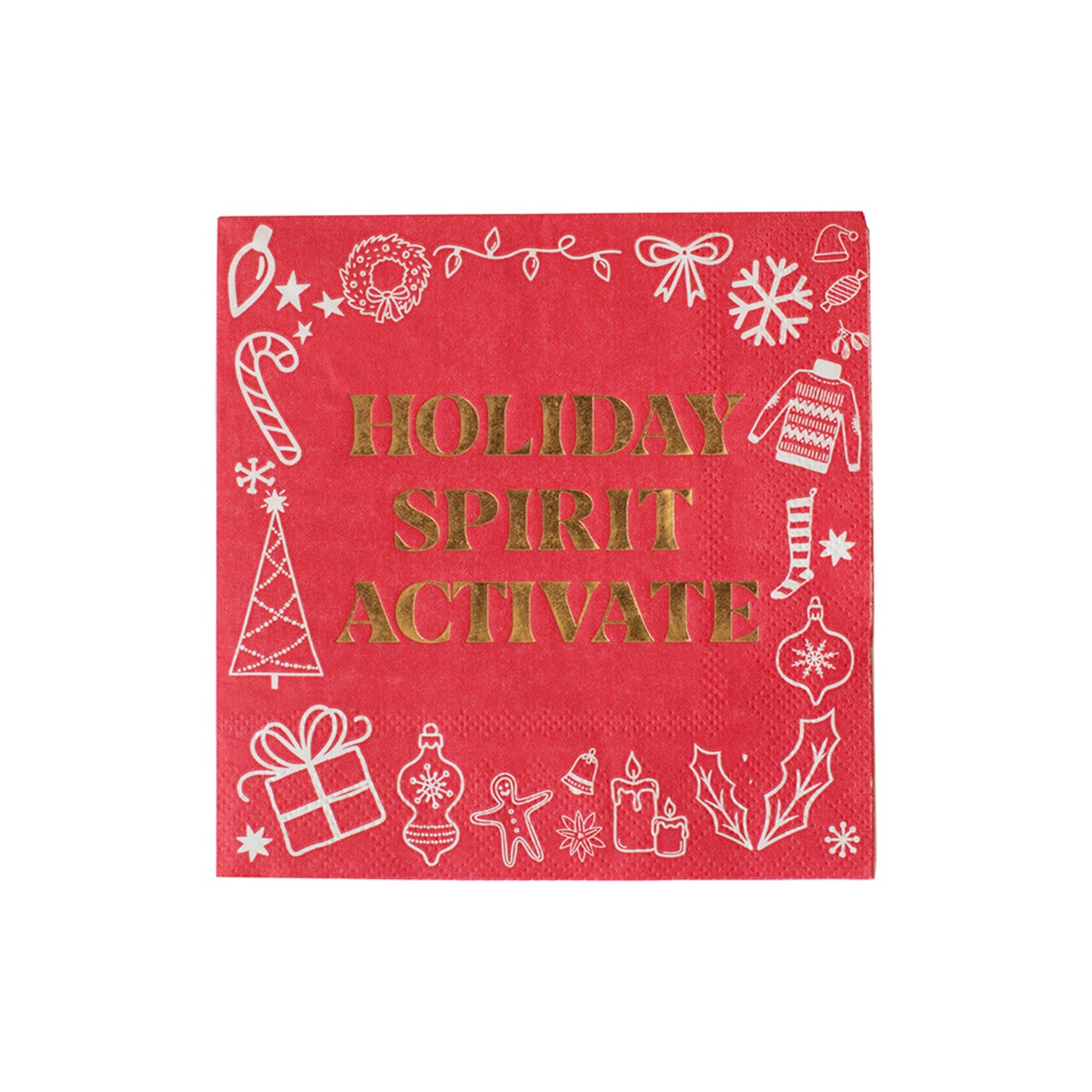 Holiday Spirit Activate Cocktail Napkins - Pack of 40 Paper Napkins